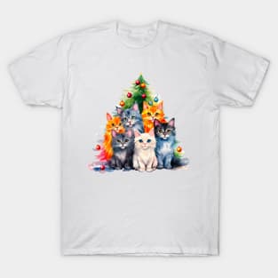 Cat Christmas Tree T-Shirt